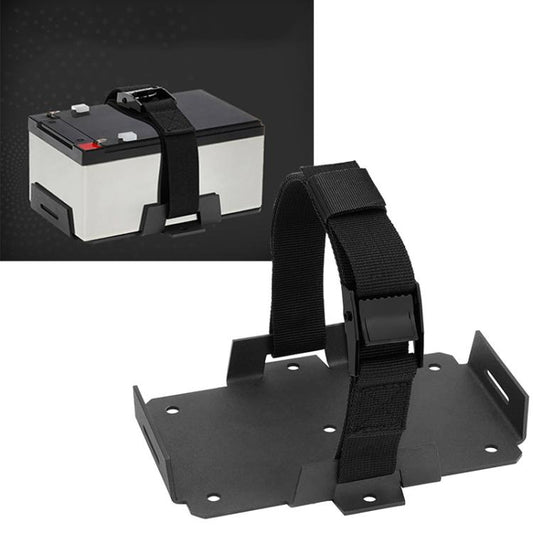 Aluminum Battery Tray Battery ?Fixed Bracket? for 12V/6V, 7-15AH Batteries with Adjustable Fixing Strap(Black) - Engine Fittings by buy2fix | Online Shopping UK | buy2fix