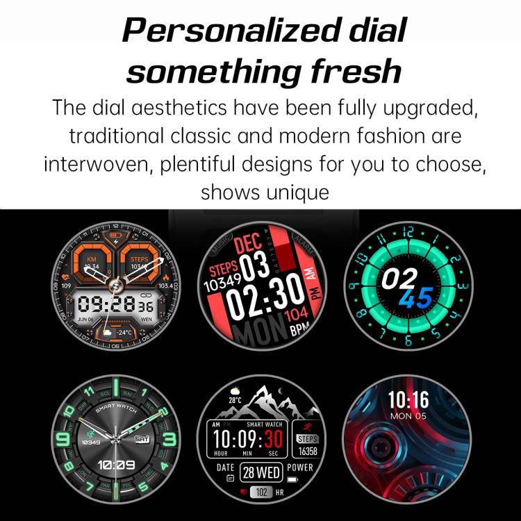 KT85 1.43 inch Screen 5ATM Outdoor Sports Smart Watch with Strong Flashlight(Black) - Smart Watches by buy2fix | Online Shopping UK | buy2fix