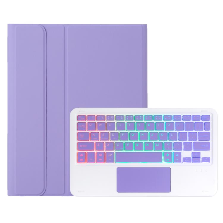 For iPad 11 2025 / 10th Gen 10.9 2022 A10B-AS Backlight Bluetooth Touch Keyboard Leather Tablet Case with Pen Slot(Purple) - Universal by buy2fix | Online Shopping UK | buy2fix