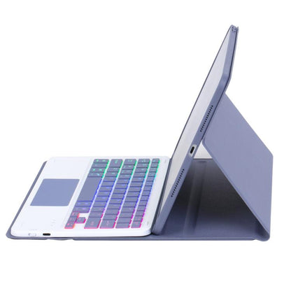 For iPad 11 2025 / 10th Gen 10.9 2022 A10B-AS Backlight Bluetooth Touch Keyboard Leather Tablet Case with Pen Slot(Dark Purple) - Universal by buy2fix | Online Shopping UK | buy2fix