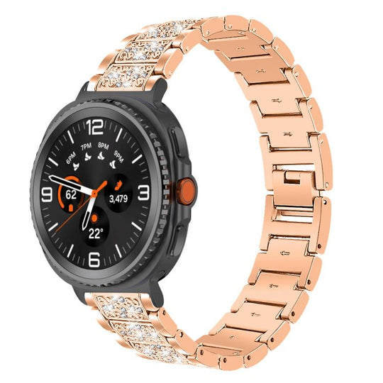 For Galaxy Watch9 / 8 / 8 Classic xDfind Diamond Jewelry Stainless Steel Watch Band(Rose Gold)