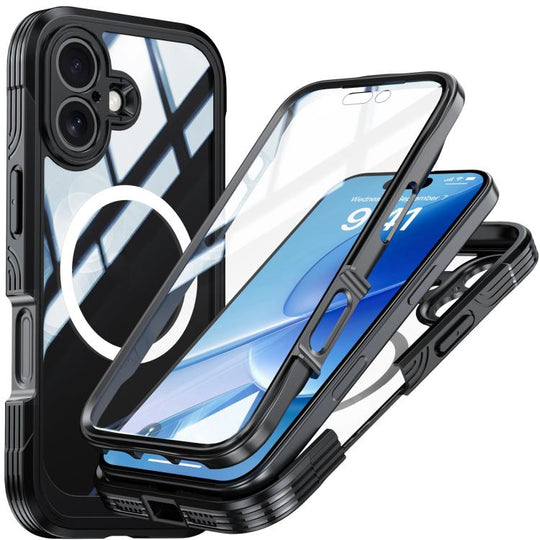 For iPhone 17 Life Waterproof MagSafe Magnetic Rugged Phone Case(Black)