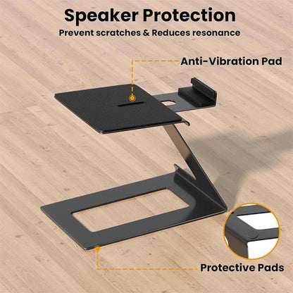 2pcs/Pack Desktop Speaker Metal Bracket Computer Audio Bracket(Black) - Speaker Bracket by buy2fix | Online Shopping UK | buy2fix