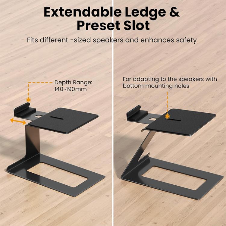 2pcs/Pack Desktop Speaker Metal Bracket Computer Audio Bracket(Black) - Speaker Bracket by buy2fix | Online Shopping UK | buy2fix