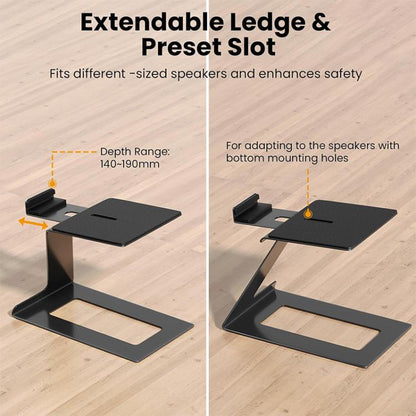 2pcs/Pack Desktop Speaker Metal Bracket Computer Audio Bracket(Black) - Speaker Bracket by buy2fix | Online Shopping UK | buy2fix