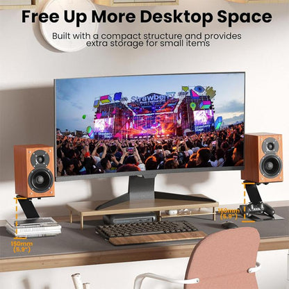2pcs/Pack Desktop Speaker Metal Bracket Computer Audio Bracket(Black) - Speaker Bracket by buy2fix | Online Shopping UK | buy2fix