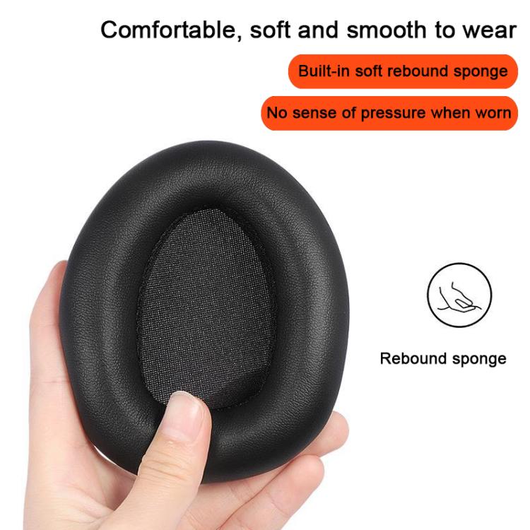 For Dareu EH739 / EH755 2pcs Protein Leather Snap-on Type Earphone Covers(Black) - Earmuff & Pad by buy2fix | Online Shopping UK | buy2fix