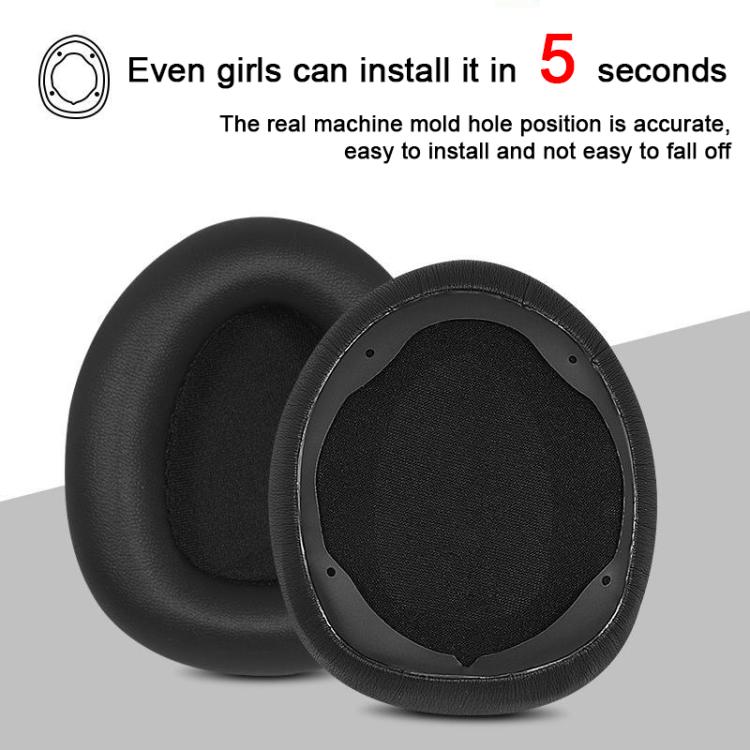 For Dareu EH739 / EH755 2pcs Protein Leather Snap-on Type Earphone Covers(Black) - Earmuff & Pad by buy2fix | Online Shopping UK | buy2fix