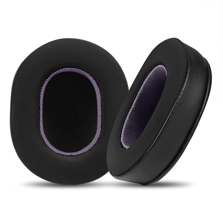 2pcs Ice Silk Cloth Replacement Earpads For Audio Technica ATH-MSR7 / M50X / M40(Black Purple) - Earmuff & Pad by buy2fix | Online Shopping UK | buy2fix
