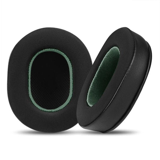 2pcs Ice Silk Cloth Replacement Earpads For Audio Technica ATH-MSR7 / M50X / M40(Black Green) - Earmuff & Pad by buy2fix | Online Shopping UK | buy2fix