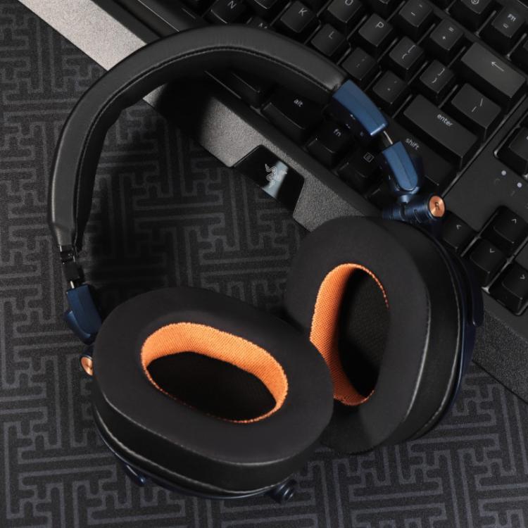 2pcs Ice Silk Cloth Replacement Earpads For Audio Technica ATH-MSR7 / M50X / M40(Black Grey) - Earmuff & Pad by buy2fix | Online Shopping UK | buy2fix