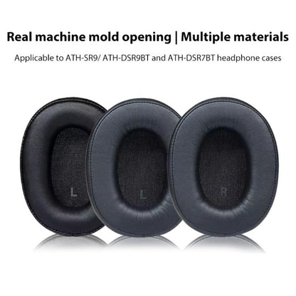 1 Pair Protein Leather Replacement Earpads For Audio Technica ATH-SR9 / DSR9BT / DSR7BT(Black) - Earmuff & Pad by buy2fix | Online Shopping UK | buy2fix