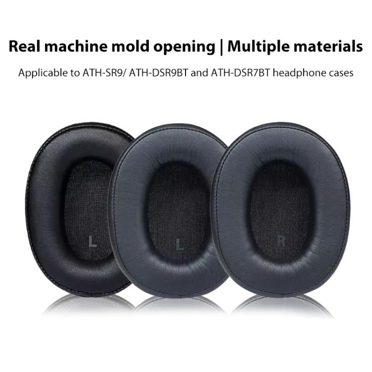 1 Pair Protein Leather Replacement Earpads For Audio Technica ATH-SR9 / DSR9BT / DSR7BT(Titanium Color) - Earmuff & Pad by buy2fix | Online Shopping UK | buy2fix