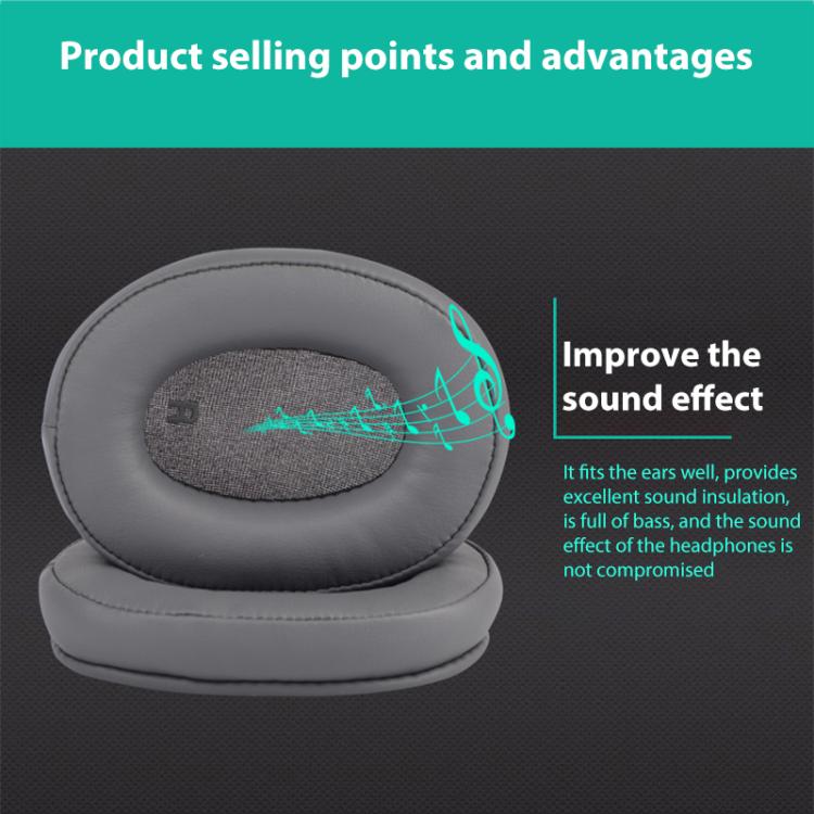 1 Pair Protein Leather Replacement Earpads For Audio Technica ATH-SR9 / DSR9BT / DSR7BT(Black) - Earmuff & Pad by buy2fix | Online Shopping UK | buy2fix