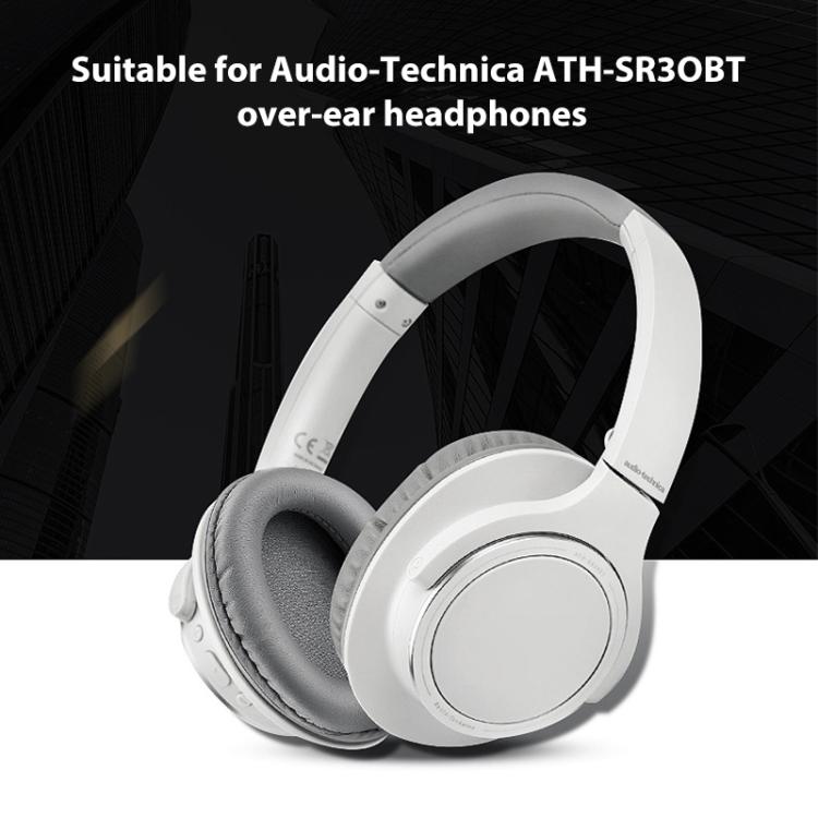 2pcs Sponge Earmuffs Replacement Earpads For Audio-Technica ATH-SR30BT, Style:Grey Protein Leather - Earmuff & Pad by buy2fix | Online Shopping UK | buy2fix