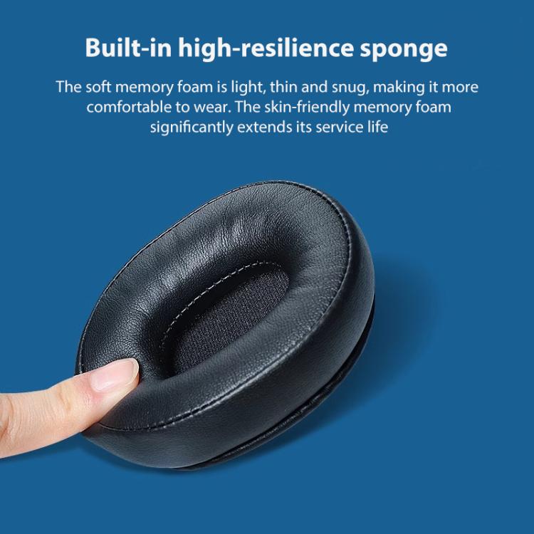 2pcs Sponge Earmuffs Replacement Earpads For Audio Technica ATH-M60X, Model:Black Lambskin - Earmuff & Pad by buy2fix | Online Shopping UK | buy2fix