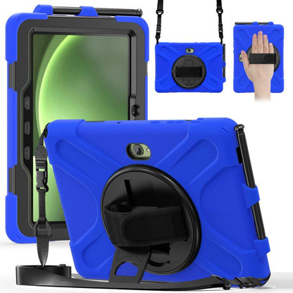 For Samsung Galaxy Tab Active Pro 10.1 inch 2019 / Tab Active4 Pro 2022 / Active 5 Pro 2025 Shockproof Colorful Silicone + PC Protective Case with Holder & Hand Grip Strap(Blue) - Other Galaxy Tab PC by buy2fix | Online Shopping UK | buy2fix