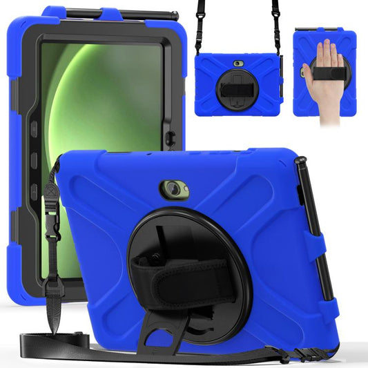 For Samsung Galaxy Tab Active Pro 10.1 inch 2019 / Tab Active4 Pro 2022 / Active 5 Pro 2025 Shockproof Colorful Silicone + PC Protective Case with Holder & Hand Grip Strap(Blue) - Other Galaxy Tab PC by buy2fix | Online Shopping UK | buy2fix