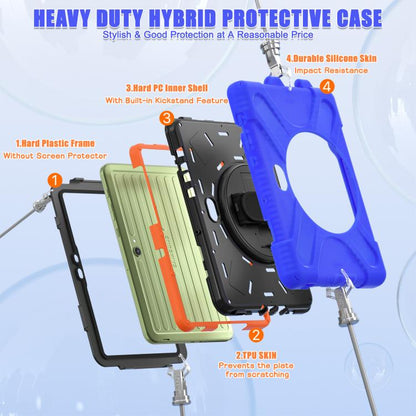 For Samsung Galaxy Tab Active Pro 10.1 inch 2019 / Tab Active4 Pro 2022 / Active 5 Pro 2025 Shockproof Colorful Silicone + PC Protective Case with Holder & Hand Grip Strap(Blue) - Other Galaxy Tab PC by buy2fix | Online Shopping UK | buy2fix
