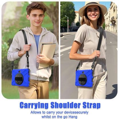 For Samsung Galaxy Tab Active Pro 10.1 inch 2019 / Tab Active4 Pro 2022 / Active 5 Pro 2025 Shockproof Colorful Silicone + PC Protective Case with Holder & Hand Grip Strap(Blue) - Other Galaxy Tab PC by buy2fix | Online Shopping UK | buy2fix