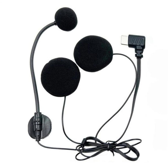 Type-C Elbow Motorcycle Half Helmet Intercom Headset Microphone(Black)