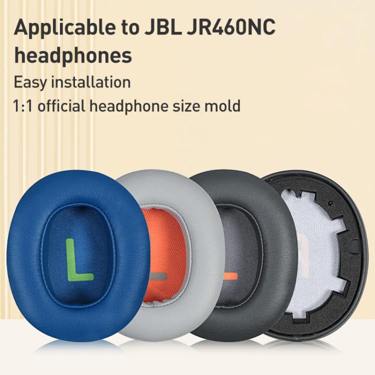 1 Pair Protein Leather Earphone Replacement Earpads For JBL JR 460NC(Light Grey) - Earmuff & Pad by buy2fix | Online Shopping UK | buy2fix