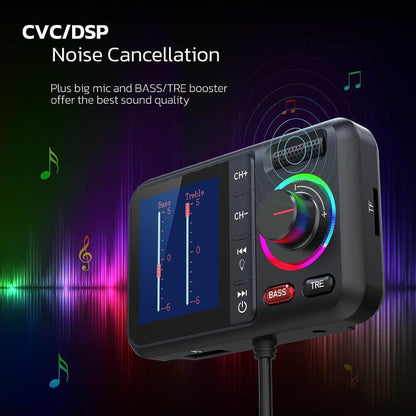 BT98 Colorful Screen Car Bluetooth MP3 Player FM Transmitter Cigarette Lighter Charging(Black) - Bluetooth Car Kits by buy2fix | Online Shopping UK | buy2fix