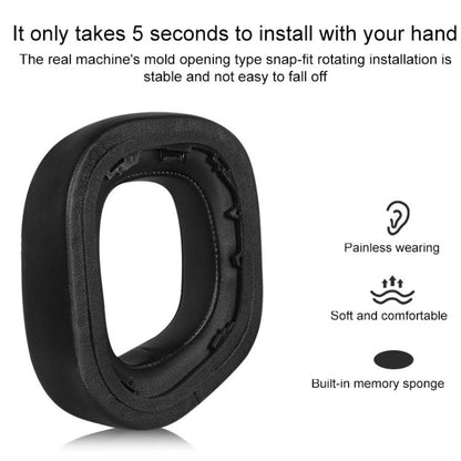 1 Pair Protein Leather and Ice Silk Cloth Replacement Earpads For Corsair HS80 Max / HS80 USB Wired / HS81 RGB(Black) - Earmuff & Pad by buy2fix | Online Shopping UK | buy2fix