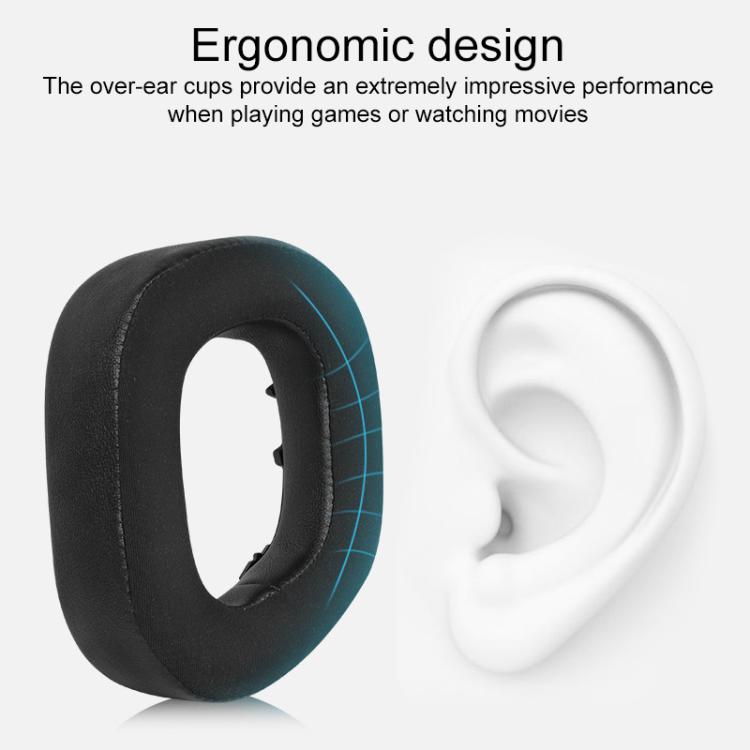 1 Pair Protein Leather and Ice Silk Cloth Replacement Earpads For Corsair HS80 Max / HS80 USB Wired / HS81 RGB(Black) - Earmuff & Pad by buy2fix | Online Shopping UK | buy2fix