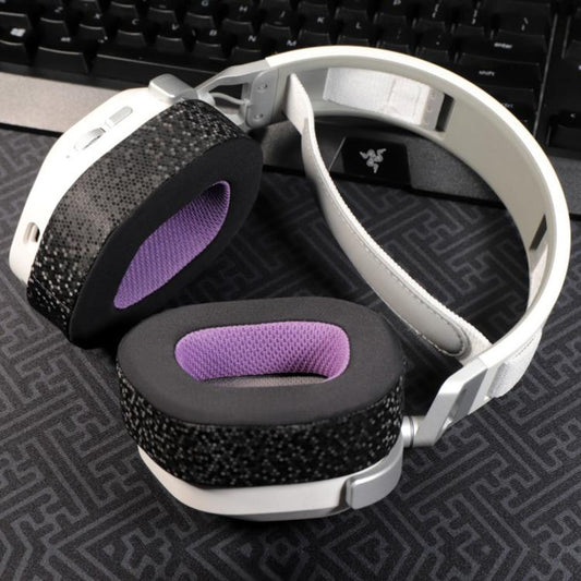 1 Pair Mesh Replacement Earpads For Corsair HS80 Max / HS80 USB Wired / HS80 RGB(Black Purple) - Earmuff & Pad by buy2fix | Online Shopping UK | buy2fix