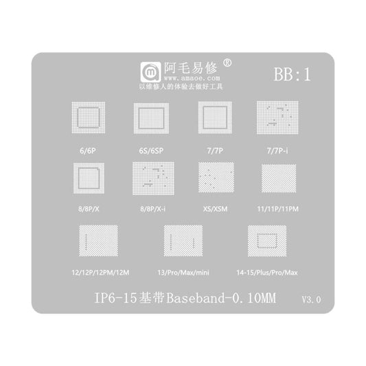 AMAOE 0.12mm Reballing Stencil For iPhone 6-15 Series Baseband - BGA Stencils by buy2fix | Online Shopping UK | buy2fix