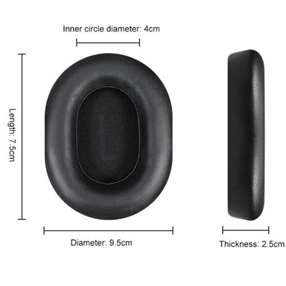 1 Pair Protein Leather Replacement Earpads For Baseus D05(Black) - Earmuff & Pad by buy2fix | Online Shopping UK | buy2fix
