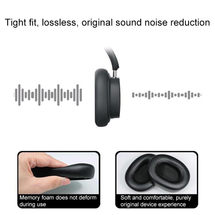 1 Pair Protein Leather Replacement Earpads For Baseus D05(Grey) - Earmuff & Pad by buy2fix | Online Shopping UK | buy2fix