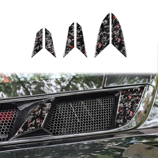 6pcs/Set Forged Gold Foil Carbon Fiber Car Engine Side Vents Decorative Sticker for Chevrolet Corvette C8 2020-, Left and Right Driver(Red) - Car Interior Mouldings by buy2fix | Online Shopping UK | buy2fix