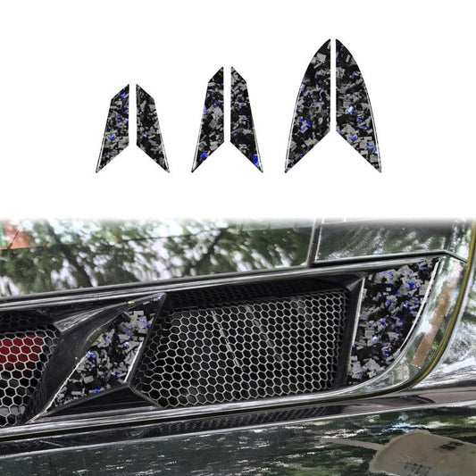 6pcs/Set Forged Gold Foil Carbon Fiber Car Engine Side Vents Decorative Sticker for Chevrolet Corvette C8 2020-, Left and Right Driver(Blue) - Car Interior Mouldings by buy2fix | Online Shopping UK | buy2fix