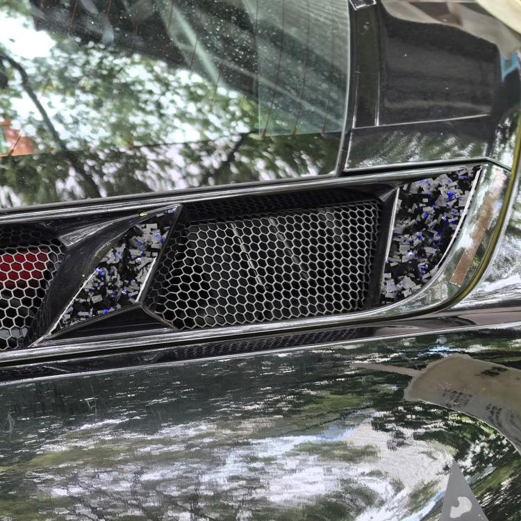 6pcs/Set Forged Gold Foil Carbon Fiber Car Engine Side Vents Decorative Sticker for Chevrolet Corvette C8 2020-, Left and Right Driver(Blue) - Car Interior Mouldings by buy2fix | Online Shopping UK | buy2fix