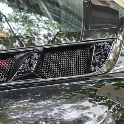 6pcs/Set Forged Gold Foil Carbon Fiber Car Engine Side Vents Decorative Sticker for Chevrolet Corvette C8 2020-, Left and Right Driver(Blue) - Car Interior Mouldings by buy2fix | Online Shopping UK | buy2fix