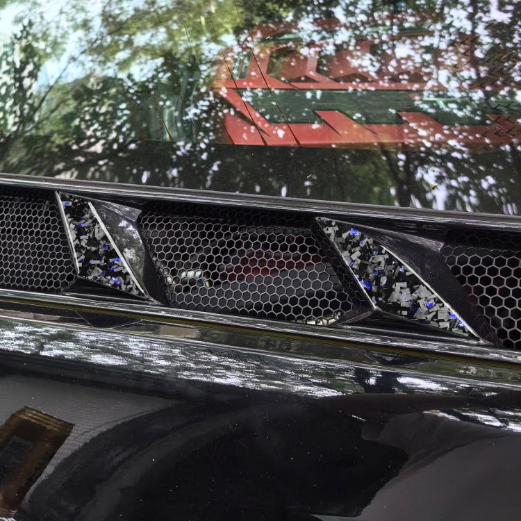 6pcs/Set Forged Gold Foil Carbon Fiber Car Engine Side Vents Decorative Sticker for Chevrolet Corvette C8 2020-, Left and Right Driver(Blue) - Car Interior Mouldings by buy2fix | Online Shopping UK | buy2fix
