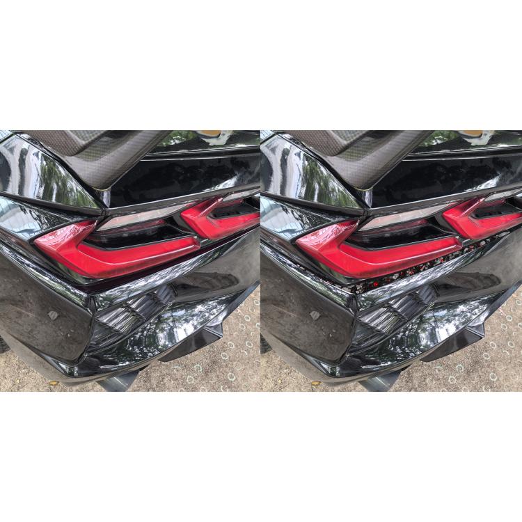 2pcs/Set Forged Gold Foil Carbon Fiber Car Taillight Below Decorative Sticker for Chevrolet Corvette C8 2020-, Left and Right Driver(Red) - Car Interior Mouldings by buy2fix | Online Shopping UK | buy2fix