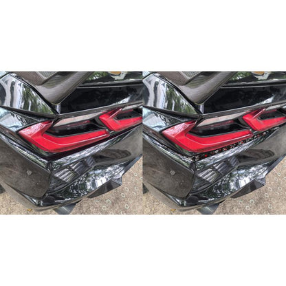 2pcs/Set Forged Gold Foil Carbon Fiber Car Taillight Below Decorative Sticker for Chevrolet Corvette C8 2020-, Left and Right Driver(Red) - Car Interior Mouldings by buy2fix | Online Shopping UK | buy2fix