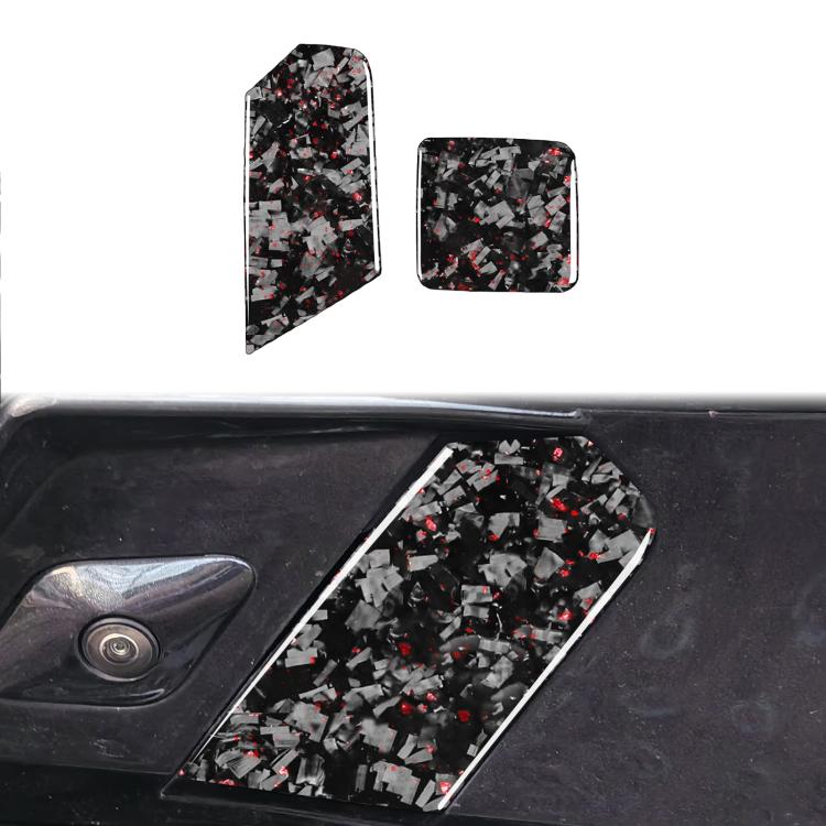 2pcs/Set Forged Gold Foil Carbon Fiber Car Trailer Hook Decorative Sticker for Chevrolet Corvette C8 2020-, Left and Right Driver(Red) - Car Interior Mouldings by buy2fix | Online Shopping UK | buy2fix