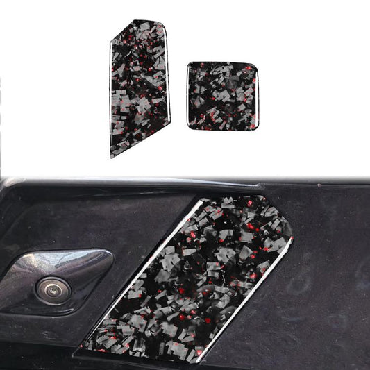 2pcs/Set Forged Gold Foil Carbon Fiber Car Trailer Hook Decorative Sticker for Chevrolet Corvette C8 2020-, Left and Right Driver(Red) - Car Interior Mouldings by buy2fix | Online Shopping UK | buy2fix