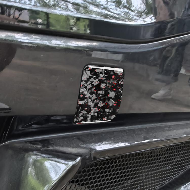 2pcs/Set Forged Gold Foil Carbon Fiber Car Trailer Hook Decorative Sticker for Chevrolet Corvette C8 2020-, Left and Right Driver(Red) - Car Interior Mouldings by buy2fix | Online Shopping UK | buy2fix