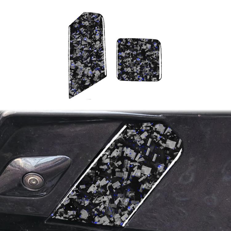 2pcs/Set Forged Gold Foil Carbon Fiber Car Trailer Hook Decorative Sticker for Chevrolet Corvette C8 2020-, Left and Right Driver(Blue) - Car Interior Mouldings by buy2fix | Online Shopping UK | buy2fix