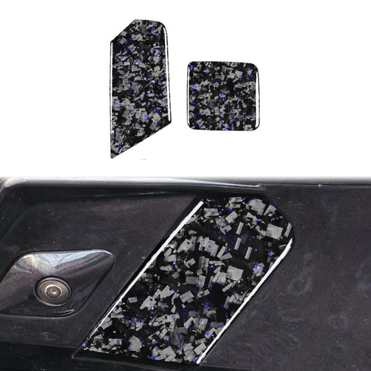 2pcs/Set Forged Gold Foil Carbon Fiber Car Trailer Hook Decorative Sticker for Chevrolet Corvette C8 2020-, Left and Right Driver(Blue) - Car Interior Mouldings by buy2fix | Online Shopping UK | buy2fix