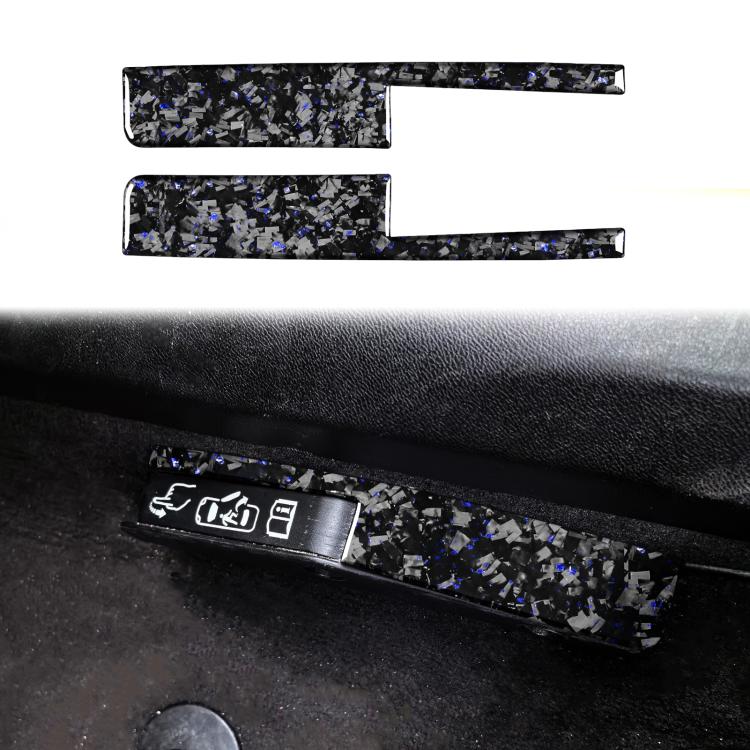 2pcs/Set Forged Gold Foil Carbon Fiber Car Door Lock Switch Decorative Sticker for Chevrolet Corvette C8 2020-, Left and Right Driver(Blue) - Car Interior Mouldings by buy2fix | Online Shopping UK | buy2fix