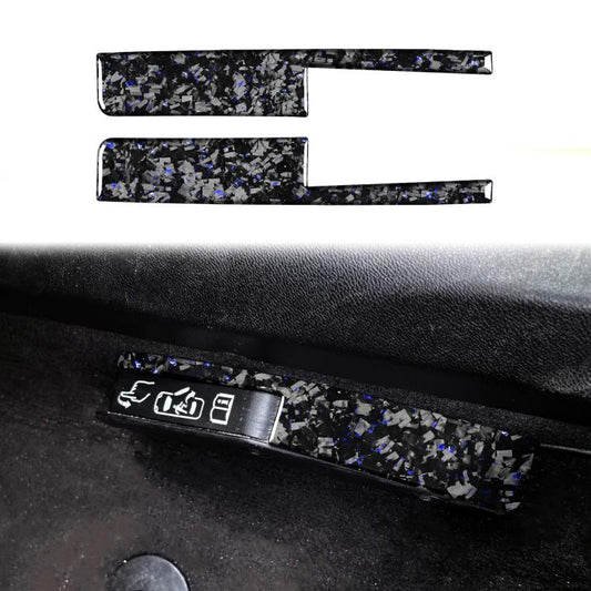 2pcs/Set Forged Gold Foil Carbon Fiber Car Door Lock Switch Decorative Sticker for Chevrolet Corvette C8 2020-, Left and Right Driver(Blue) - Car Interior Mouldings by buy2fix | Online Shopping UK | buy2fix