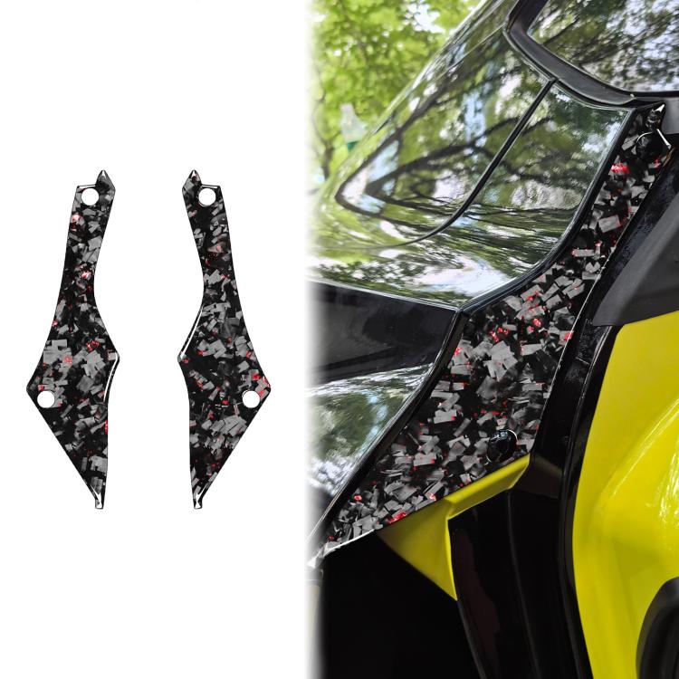 2pcs/Set Forged Gold Foil Carbon Fiber Car Rear Door Inside Frame Decorative Sticker for Chevrolet Corvette C8 2020-, Left and Right Driver(Red) - Car Interior Mouldings by buy2fix | Online Shopping UK | buy2fix