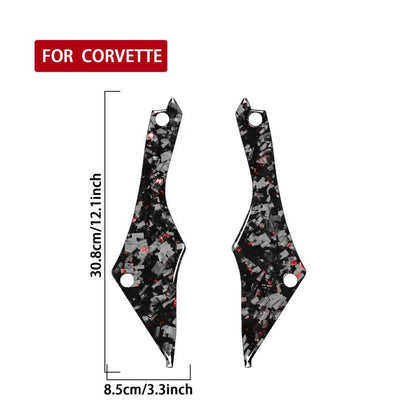 2pcs/Set Forged Gold Foil Carbon Fiber Car Rear Door Inside Frame Decorative Sticker for Chevrolet Corvette C8 2020-, Left and Right Driver(Red) - Car Interior Mouldings by buy2fix | Online Shopping UK | buy2fix