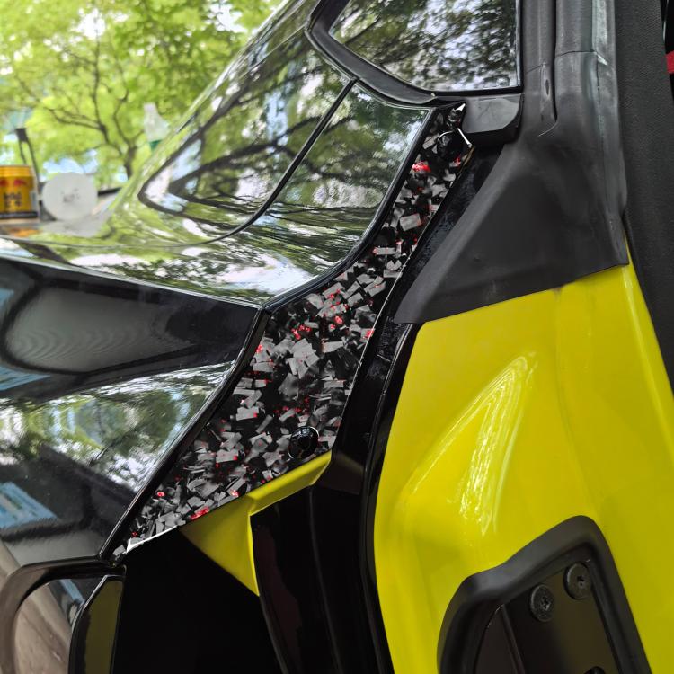 2pcs/Set Forged Gold Foil Carbon Fiber Car Rear Door Inside Frame Decorative Sticker for Chevrolet Corvette C8 2020-, Left and Right Driver(Red) - Car Interior Mouldings by buy2fix | Online Shopping UK | buy2fix